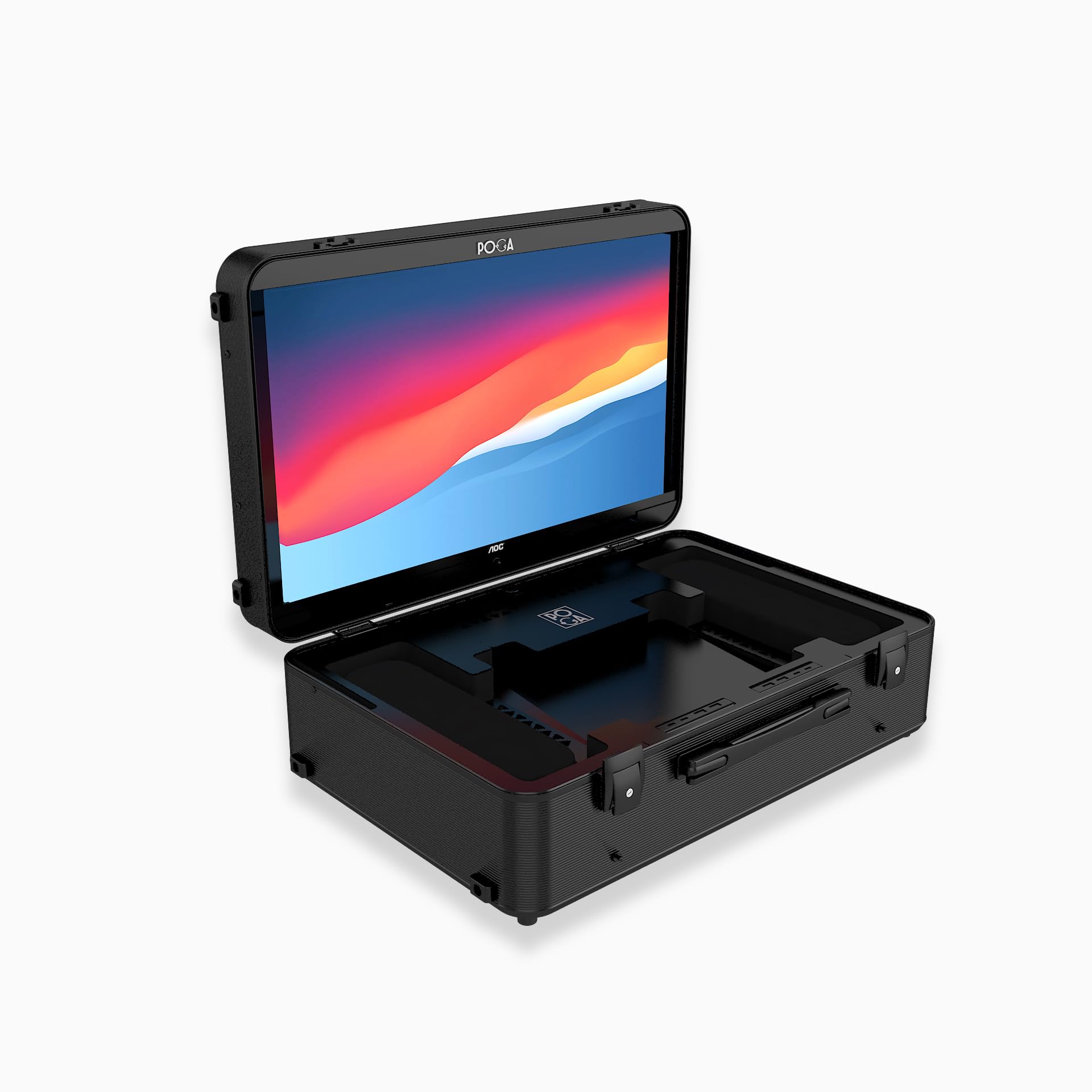 POGA Max – Mobile Gaming & Streaming Station mit High-End 16-Kern-Prozessor, 8 GB Grafikeinheit & Monitor – Plug & Play Koffer mit Stauraum für Zubehör