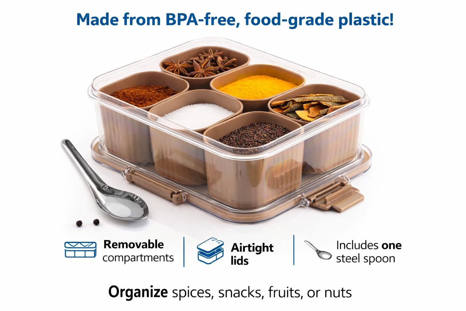 6-in-1 Masala Box - Spice Organizer -5
