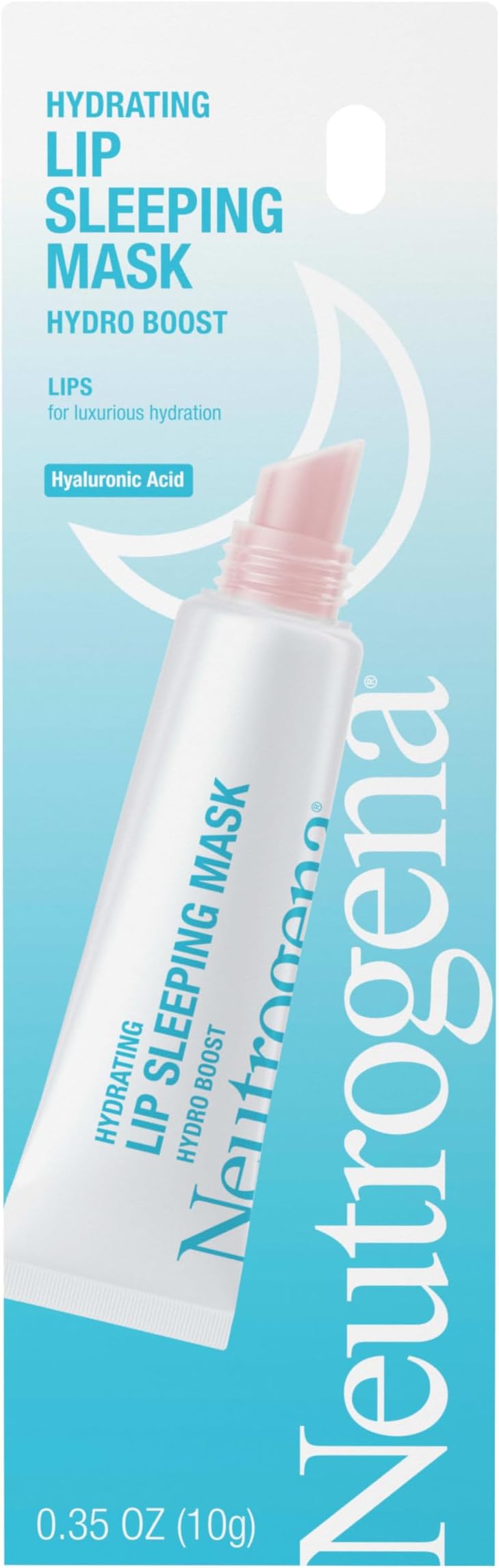 Hydro Boost Hydrating Lip Sleeping Mask with Hyaluronic Acid, Clear Overnight and Daily Moisturizing Treatment for Very Dry Lips, Fragrance Free Squeeze Tube Lip Balm, 0.35 oz