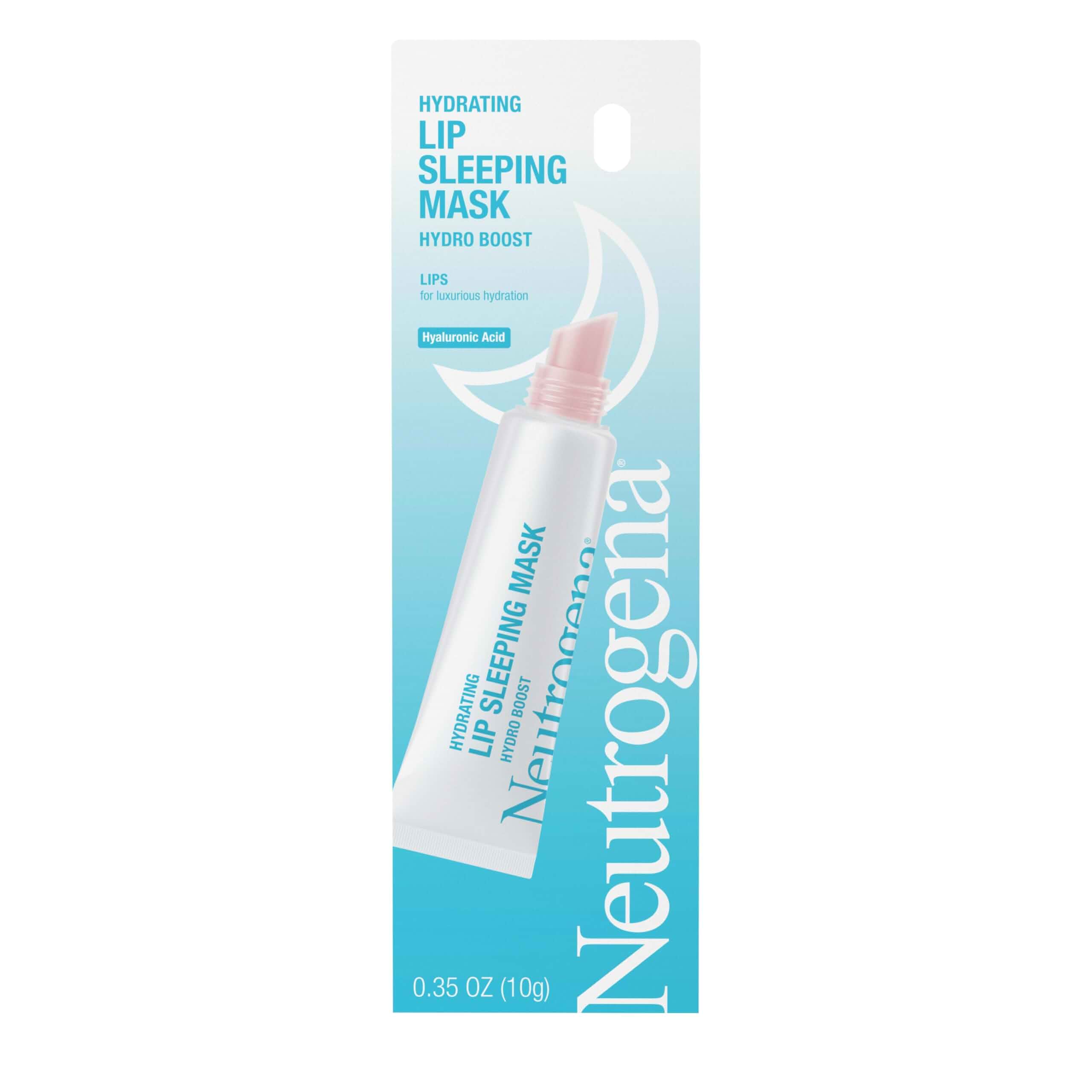 Neutrogena Hydro Boost Hydrating Lip Sleeping Mask, Clear, 0.35 oz Hyaluronic Acid, Overnight and Daily Moisturizing Treatment, Very Dry Lips, Fragrance Free Squeeze Tube Lip Balm