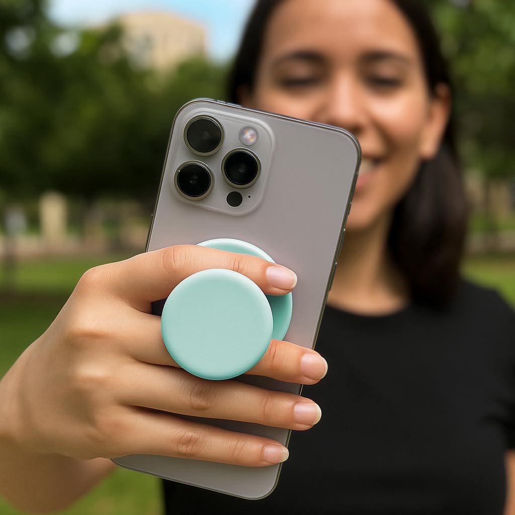 Encased MagMallow - Impugnatura magnetica pieghevole per telefono, compatibile con MagSafe, confortevole, in silicone, per iPhone, colore: Verde menta