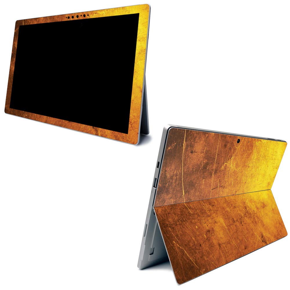 MightySkins Carbon Fiber Skin for Microsoft Surface Pro 7 - Textured Gold | Textured Carbon Fiber Finish | Easy to Apply, Remove, and Change Styles | Made in The USA