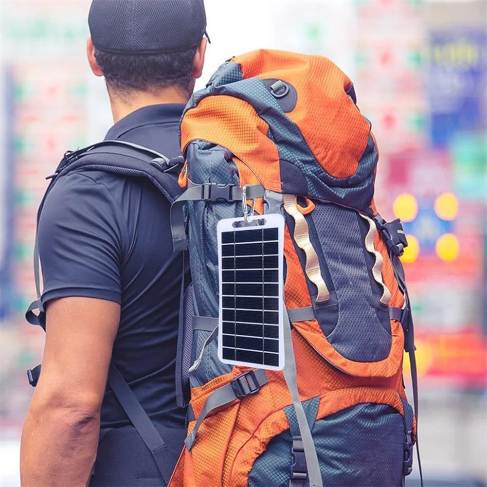 Pannello solare portatile impermeabile da 2 W 5 V per telefono cellulare, campeggio, escursionismo, ricarica, alta efficienza di conversione, pannello solare per campeggio ed escursionismo