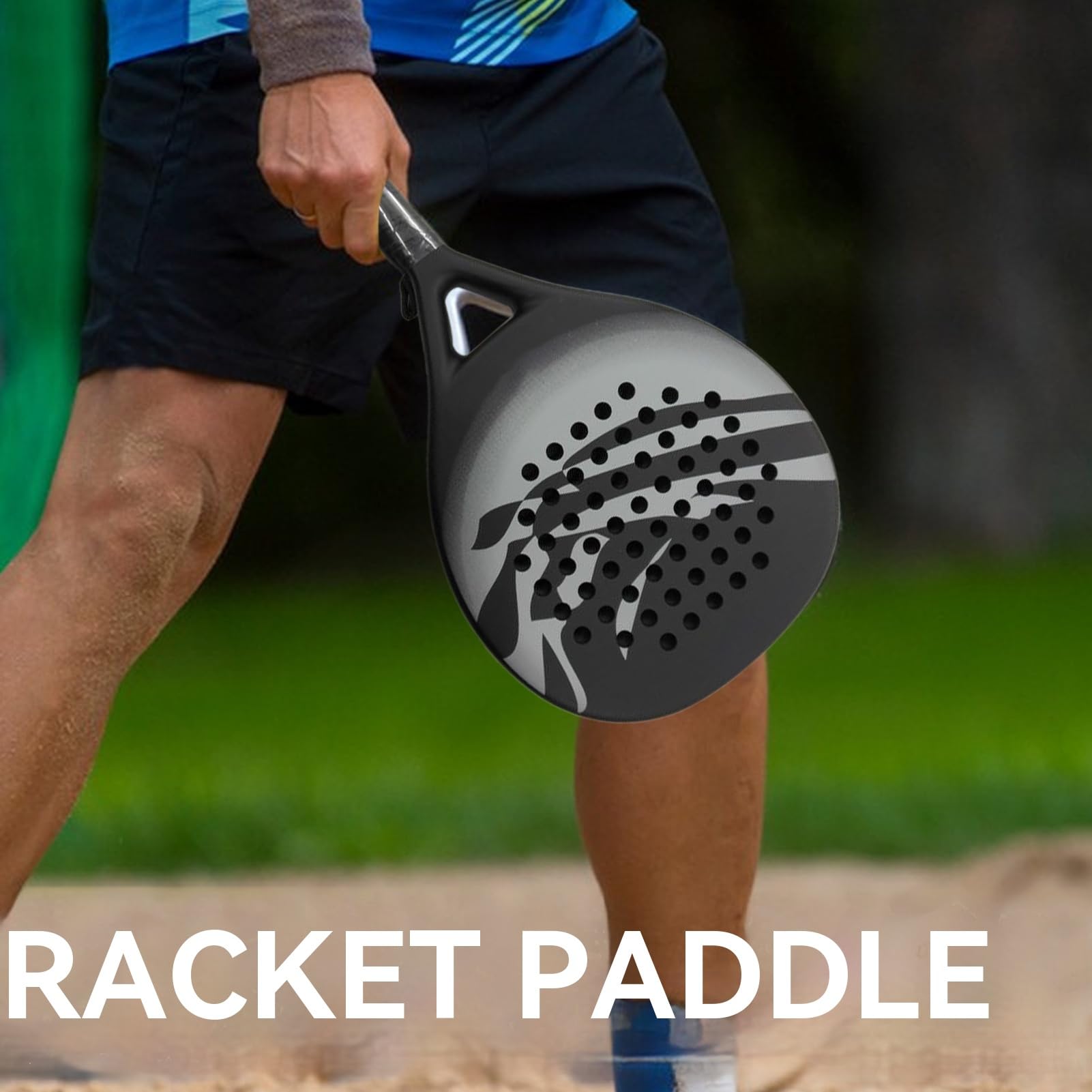 Racchette Da Paddle Tennis Leggero Portatile Antiurto Ergonomico | Racchetta da spiaggia in fibra di carbonio Per Esterno Uomo Donna Principianti Esperti