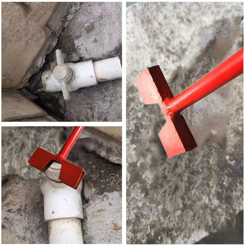 Asta di prolunga per valvola a sfera in acciaio PVC, stelo di estensione per pozzi profondi, 30 cm, 60 cm, maniglia a doppio orecchio, design a tubo rotondo, maniglia a T per operazioni di condotte