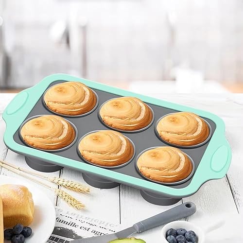 Miniatura 7 de Molde de silicona para magdalenas y magdalenas de 2 pulgadas, antiadherentes para hornear, moldes para tartas, juego de bandejas de goma para el