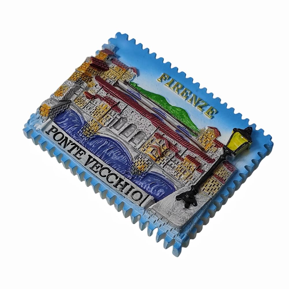Calamita 3D Ponte Vecchio Firenze | Magnete Da Frigorifero In Resina Souvenir | Dimensioni 7,5 X 5,3 Cm - 5