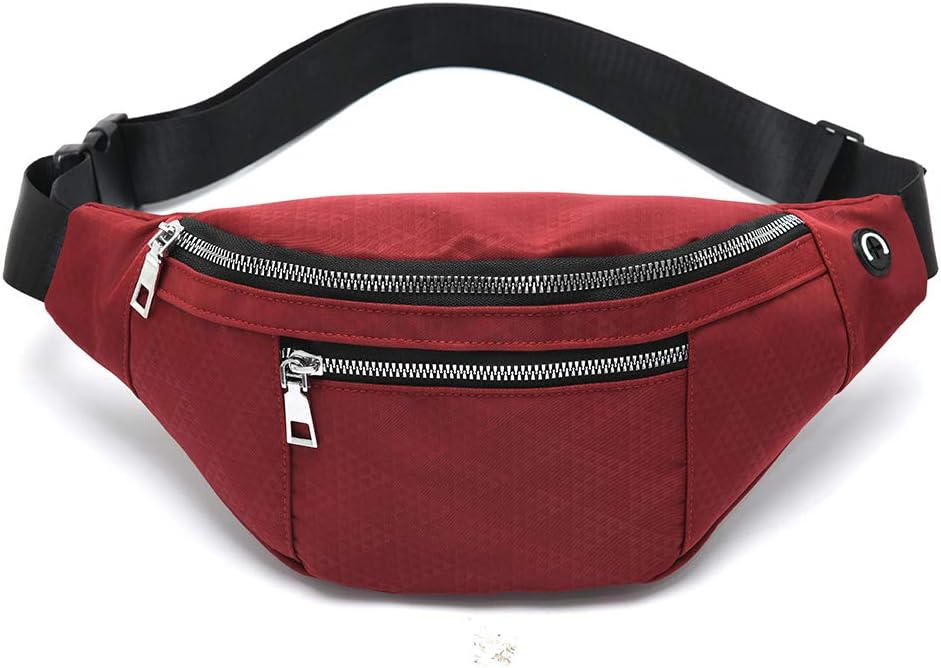 Fanny Pack for Men Women - Water Resistant Fashion Waist Bag Pack with Adjustable Strap for Travel Hiking Running Outdoor Sports.(02)Red