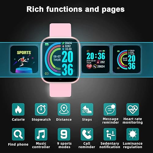 Miniatura 8 de Reloj inteligente rastreador de fitness con monitor de frecuencia cardíaca podómetro de seguimiento de actividad para mujeres y hombres rastreador