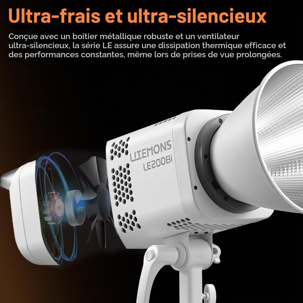 GODOX LE200Bi 220 W Kit d'éclairage vidéo LED COB Bicolore avec 90×60cm boîte à lumière à Fixation Rapide, Pied de 280 cm, 2800 K-6500 K, CRI 98+, Bluetooth/DMX pour Studio, réalisation de vidéos You