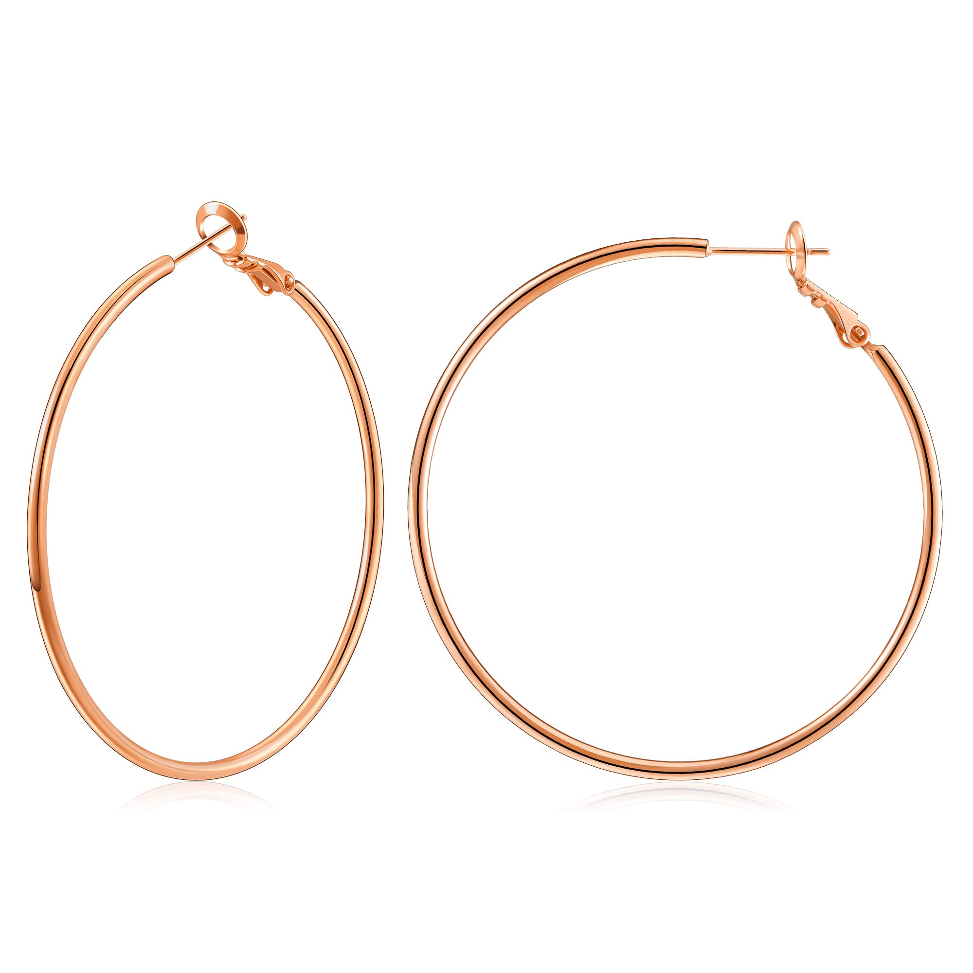 Gacimy Gold Hoop Earrings for Women, 14K Gold Plated Thin Hoops