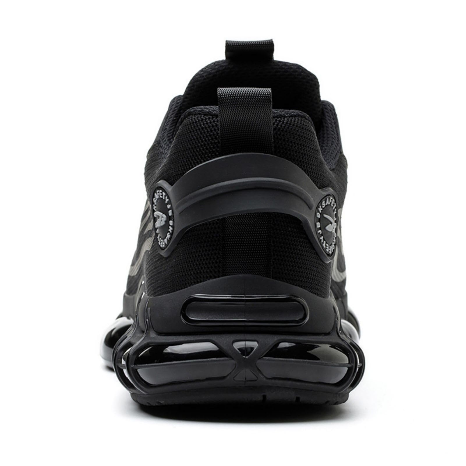 R-Win Zapatos de Seguridad para Hombres y Mujeres Puntera de Acero Zapatillas de Trabajo sin Cordones con Botón para Ppretar Cojín de Aire a Prueba de Pinchazos