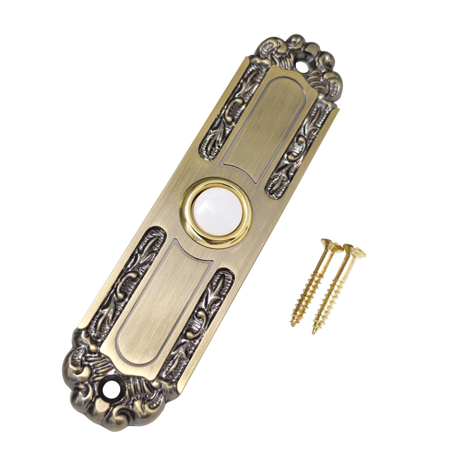 Easyly Install Antique Bronze Doorbell Push Button Oversized Weather Resistant Brasses Construction 24V Bronze Doorbell