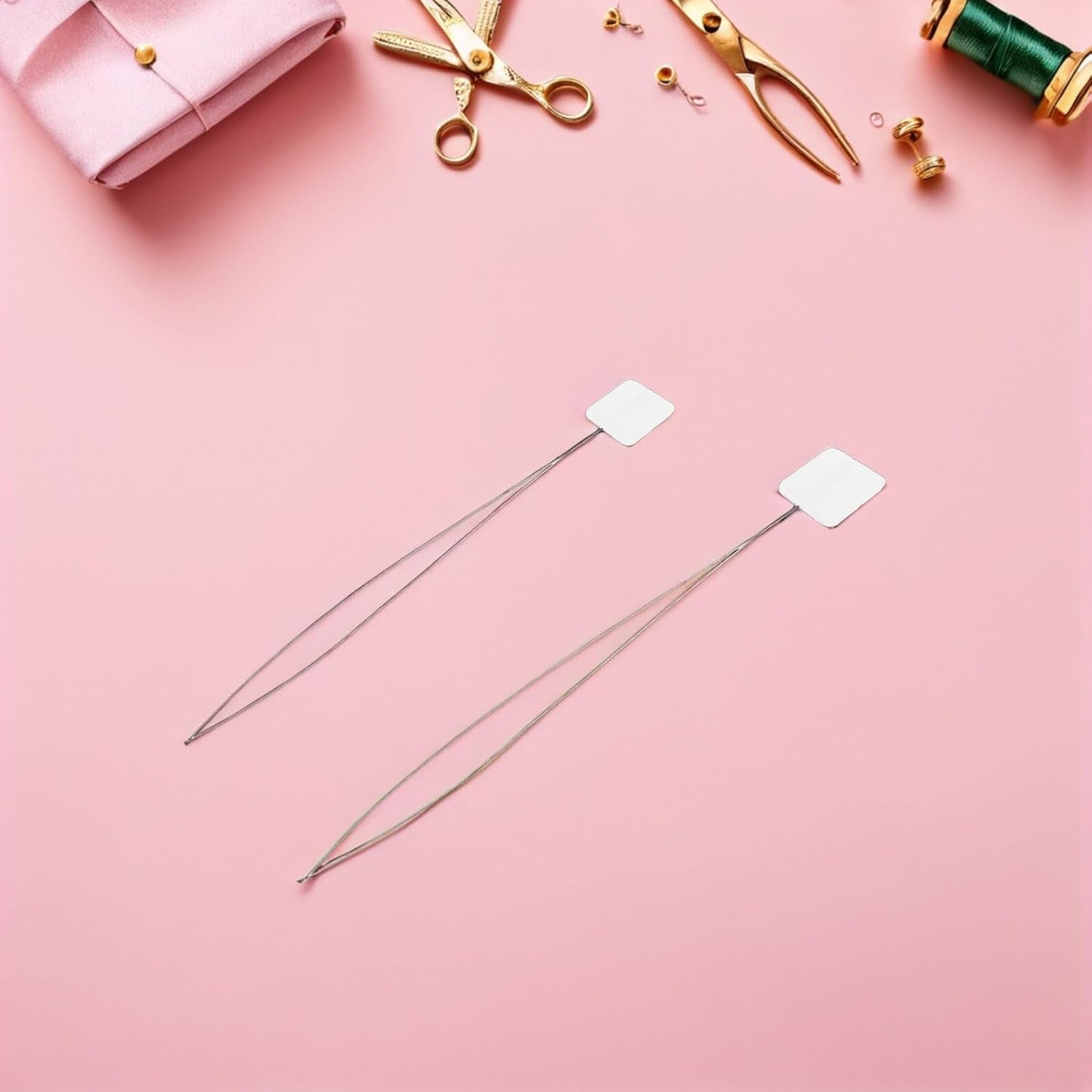 Healifty 20pcs Punch Needle Threaders for Cross Stitch and Embroidery, Long 15cm 20cm Steel Wire Threading Tools for Hand Sewing Crafts and DIY Stitching