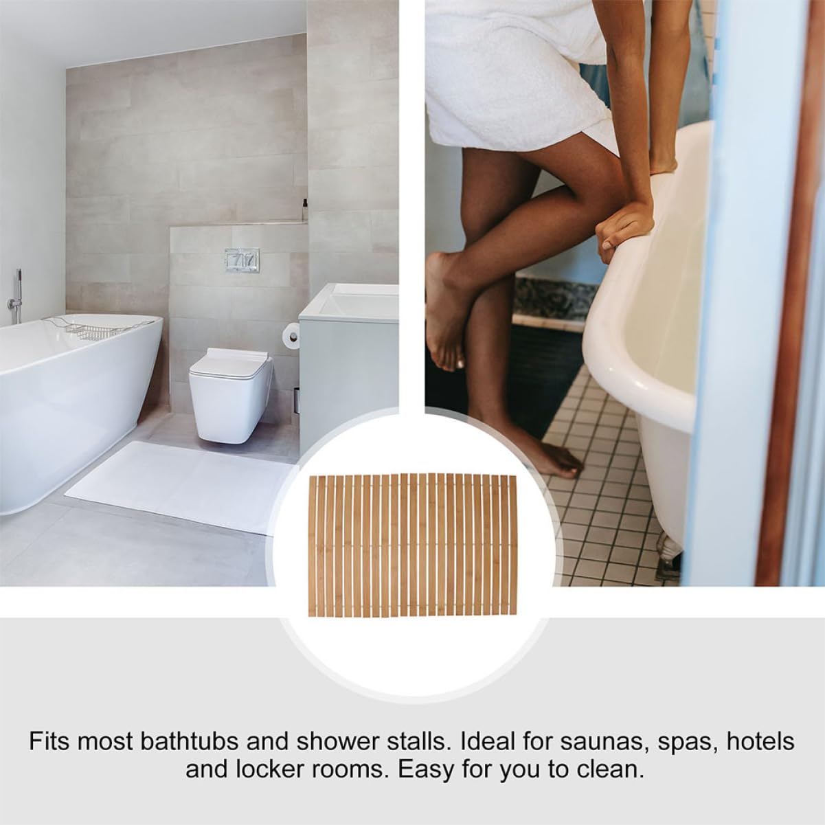 Cabilock Bambusmatte Khaki Elegant für Hotel und Büro, rutschfest