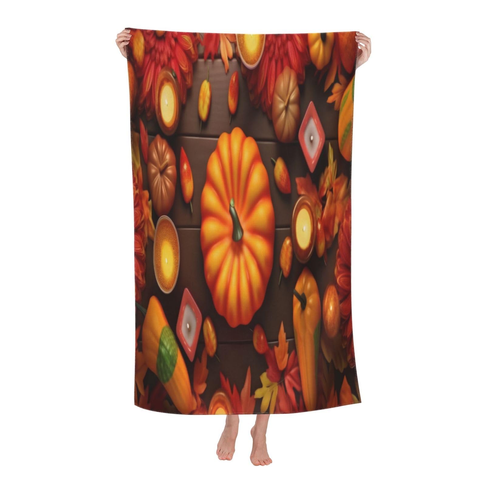 LSRCPD Beach Towels Thanksgiving Day1 Sports Swim Yoga Gym For Adults Men 80X130Cm