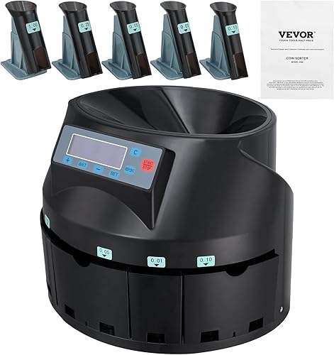 Miniatura 11 de VEVOR Contador de monedas USD y clasificadores de monedas con pantalla LCD, máquina clasificadora de monedas para monedas USD 1  5  10  25  $1,