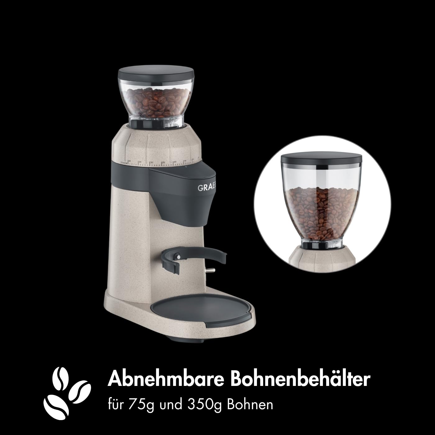 GRAEF Macinacaffè elettrico EliteGrindX CM8011, macinacaffè a cono in acciaio inox, macinacaffè portafiltro, illuminazione a LED, macinatura pulita, 128 watt