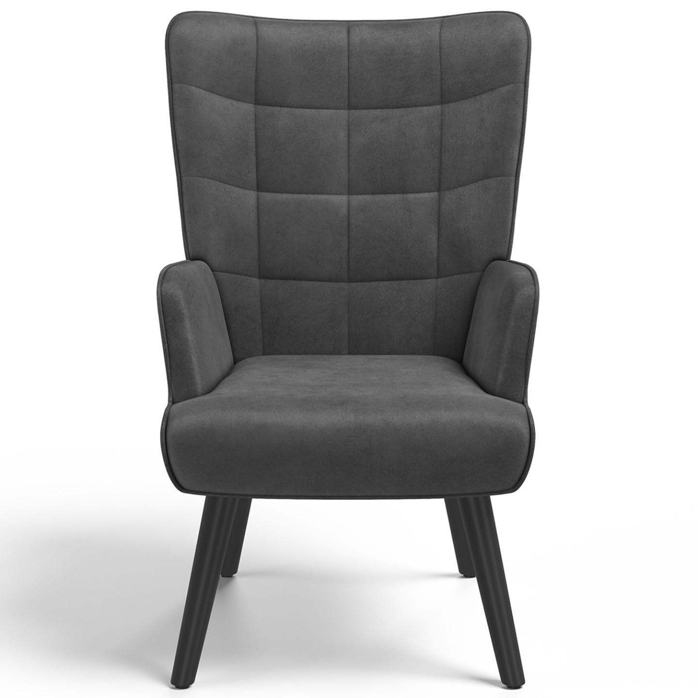 IDMarket - Sillón escandinavo ANIA en terciopelo gris