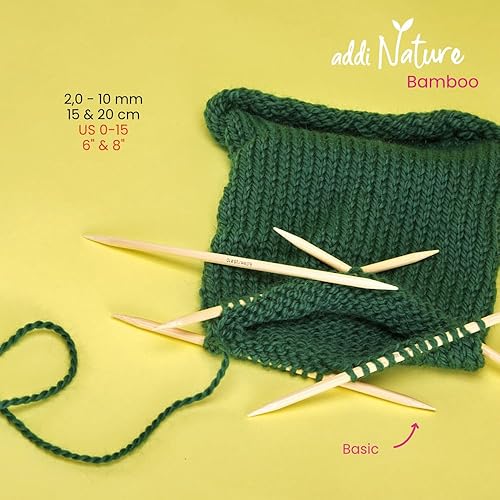 Miniatura 4 de Addi Agujas de bambú de doble punta, 0.079 in, marrón