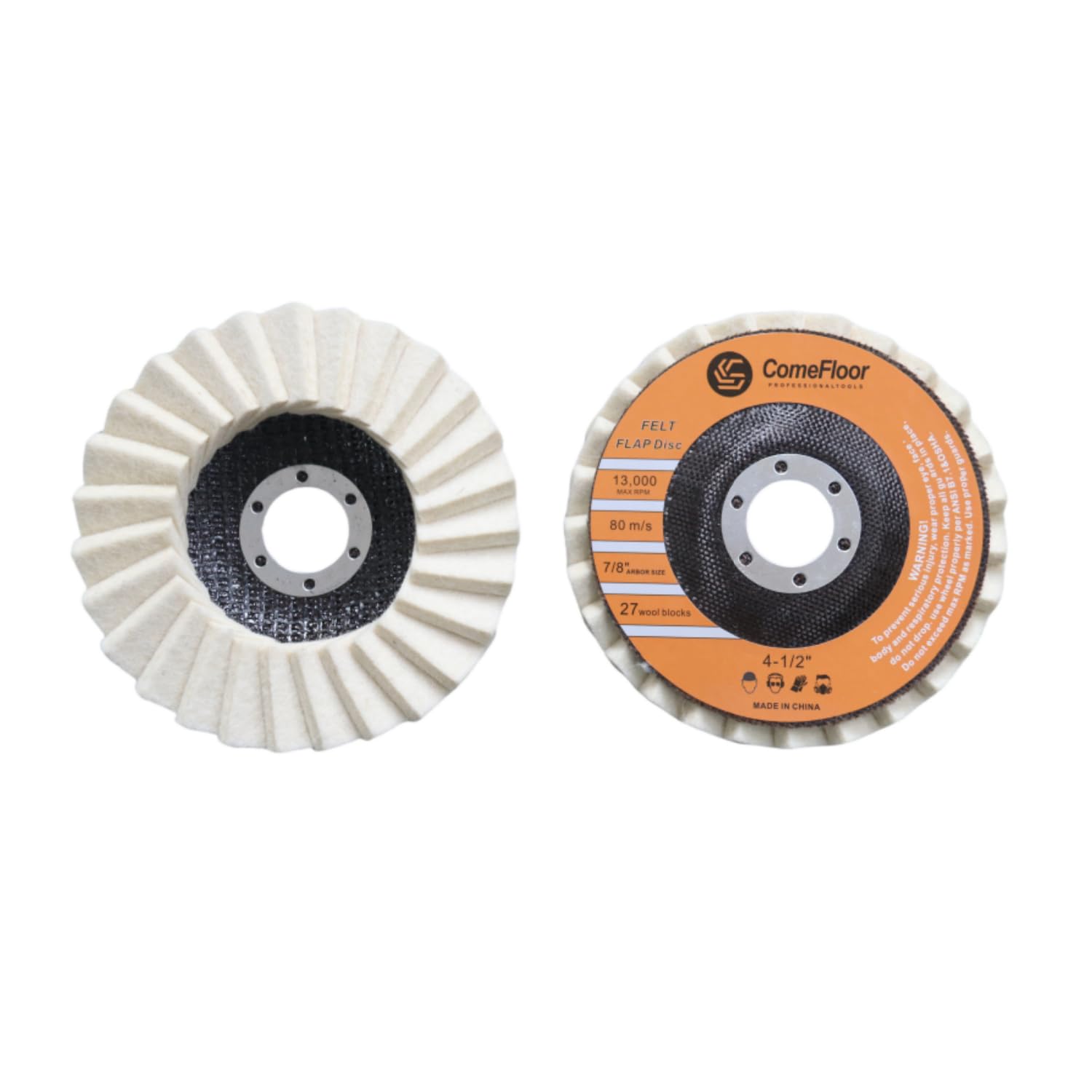 Wool Felt Flap Discs - Polishing for Metal & Stone -6