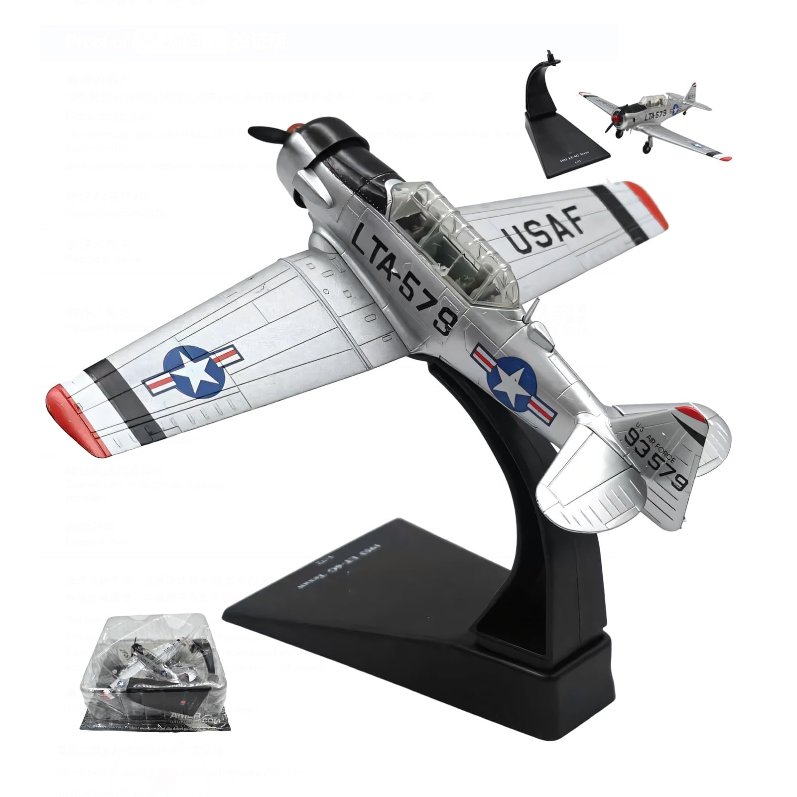 Modello di jet da combattimento con simulazione in lega LT-6G in scala 1:72 - Display statico for aereo militare for scrivania e decorazioni for la casa, regalo perfetto for gli appassionati