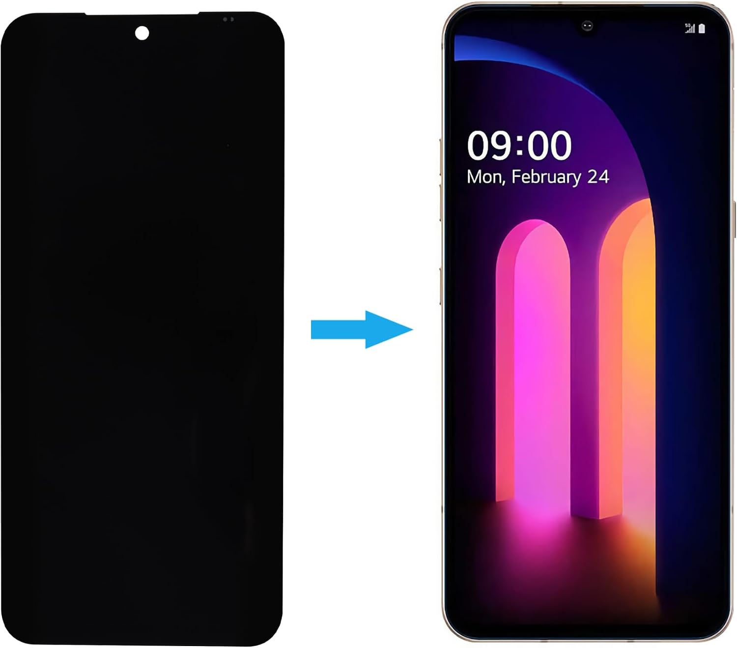 [New] Duotipa LCD Display Touch Screen Digitizer Assembly Replacement for LG V60 ThinQ 5G LM-V600 A001LG 6.8" with Technical Repair Tools Kit-Black