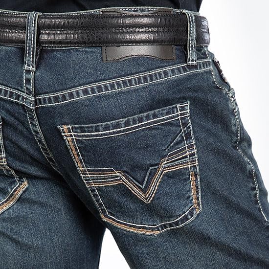 Rock & Roll Pistol Straight Two Toned Dark Wash Jeans3