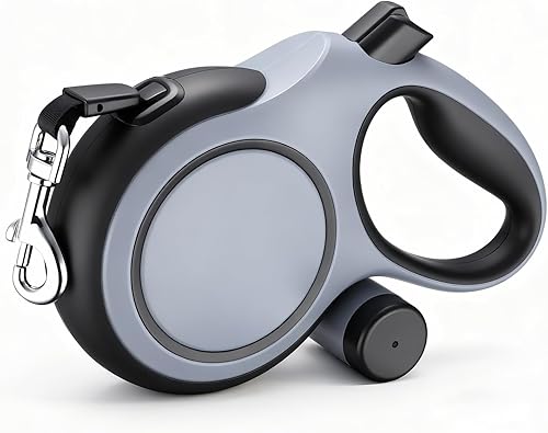 Segarty Correa para caminar de 26 pies con soporte para bolsa de excrementos para perros de hasta 110 libras, correa retráctil con mango