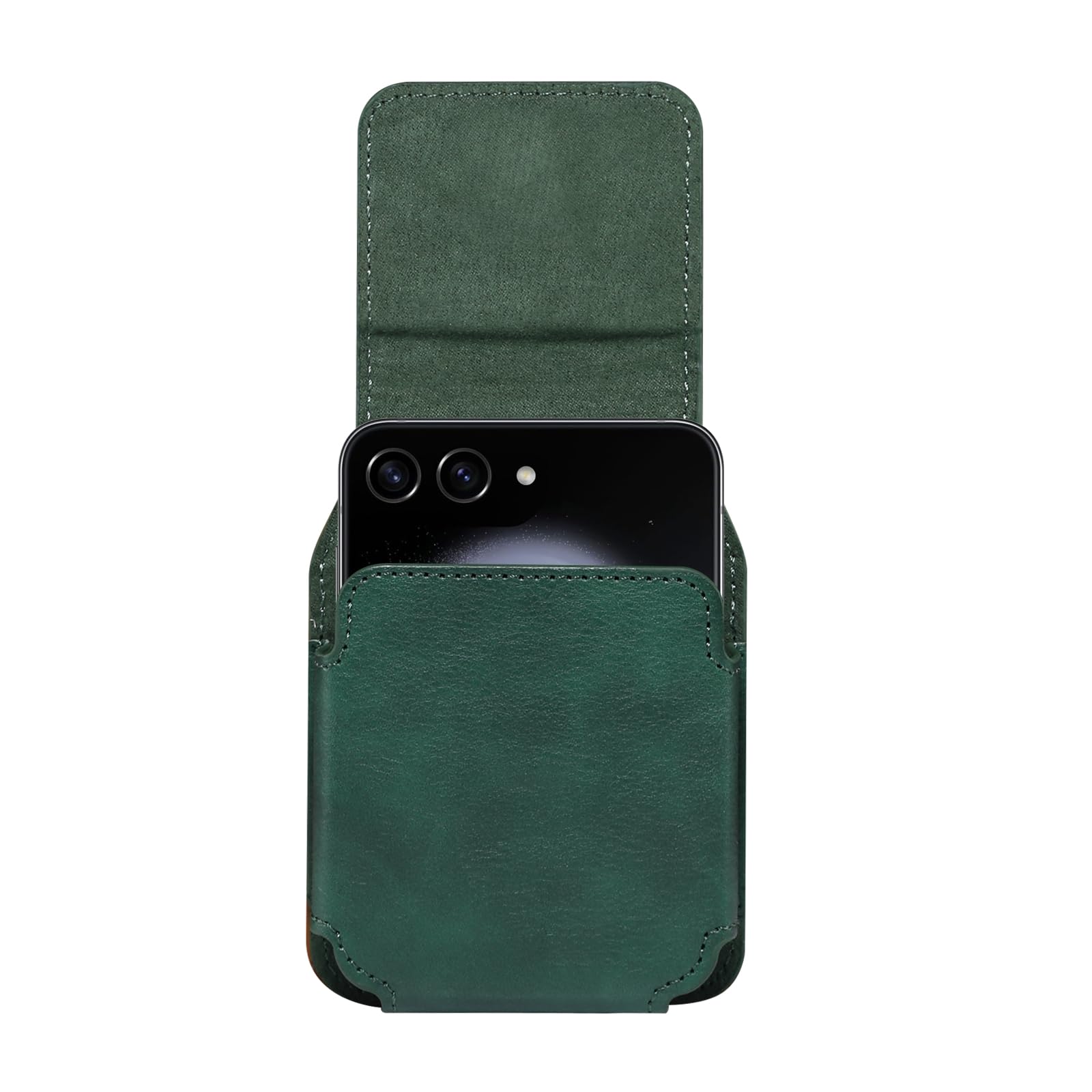 Nero Vegano Custodia IN Pelle con Clip Cintura per LG Vino 2 LTE Flip Telefono