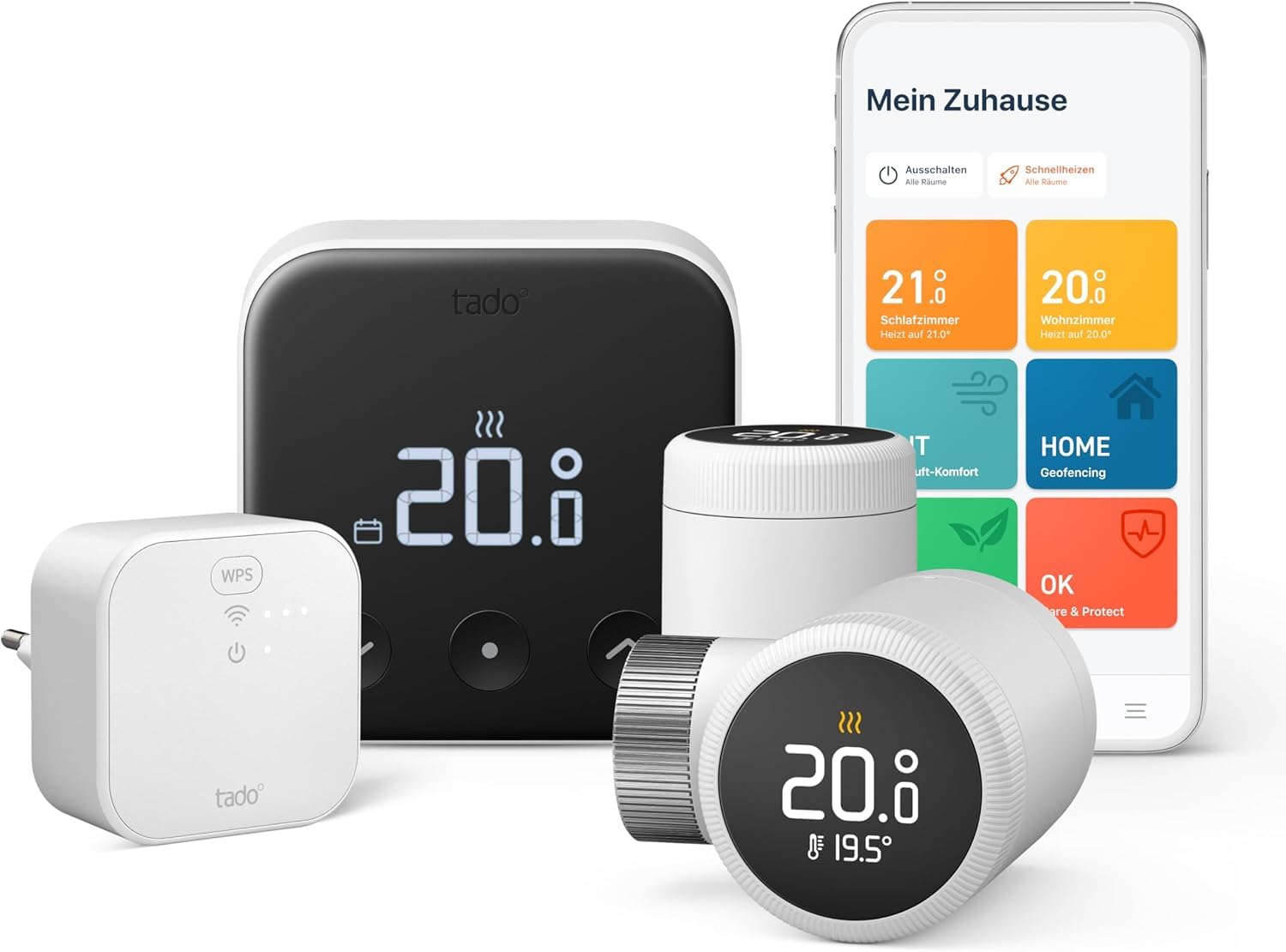 tado° Smartes Thermostat Multi-Room –– Starter Kit, inkl. Bridge X