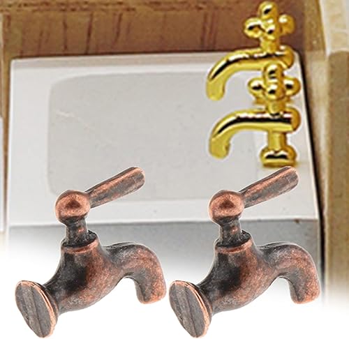 Miniatura 3 de JIDOANCK 4 mini grifos de decoración exquisita simulación de metal grifo escala 112 para escena de casa de muñecas, muebles y accesorios de casa de