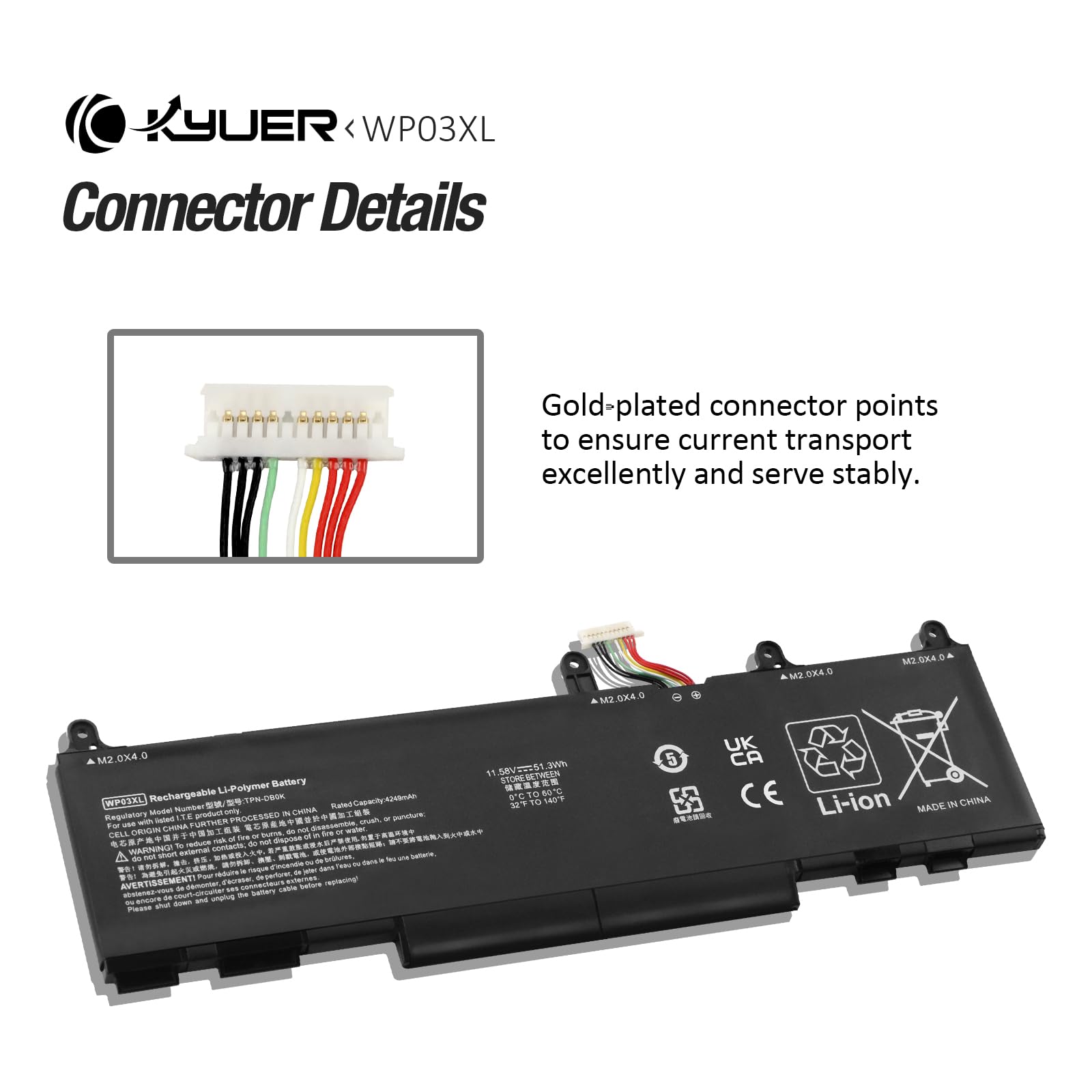 Batteria CELLONIC WP03XL Compatibile HP EliteBook 830 Gen 9, 840 Gen 10, 1040 G10, ZBook Firefly E Altri – 4150mAh 11.4V
