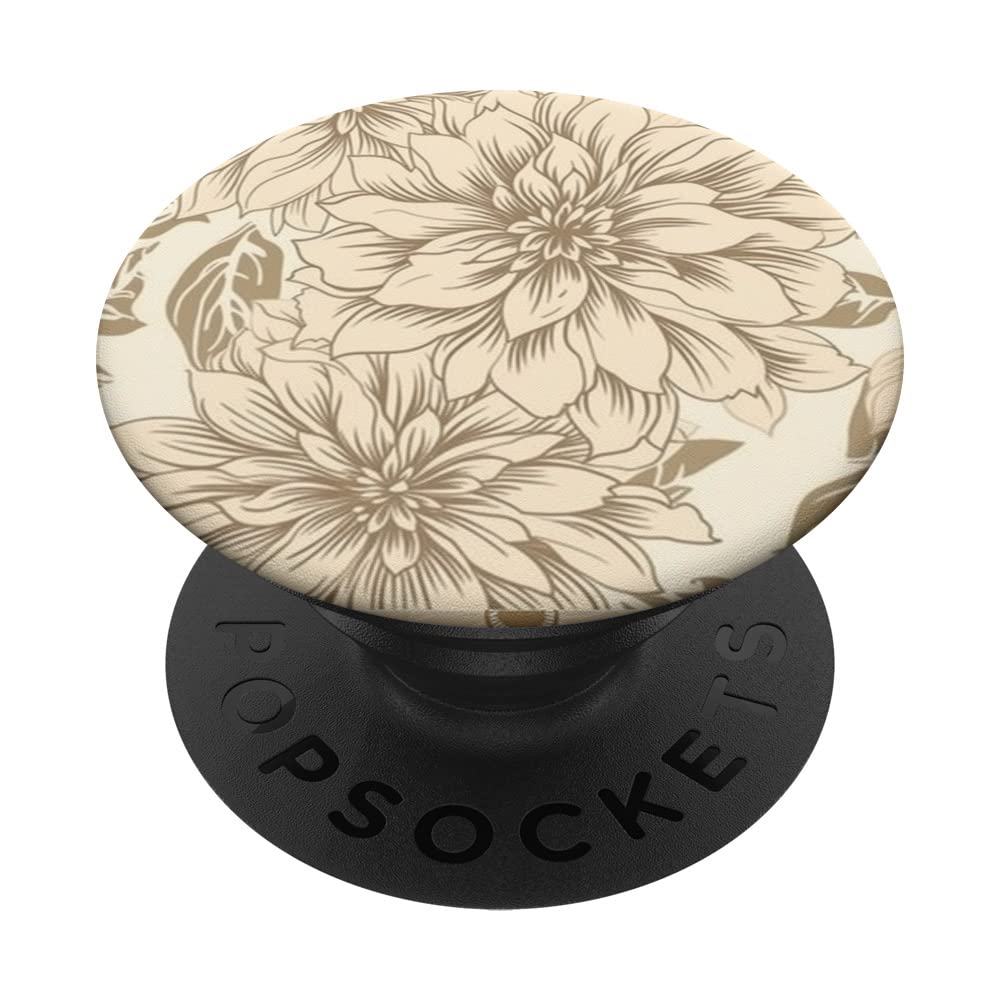 Chic Neutral Beige || flower beige PopSockets Swappable PopGrip