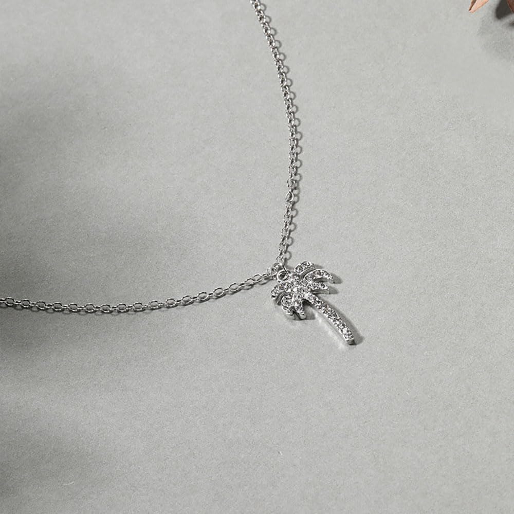 FUTIMELY Palm Coconut Tree Pendant Necklace for Women Stainless Steel Tropical Pendant Rope Chain Necklace Hawaiian Beach Jewelry Gifts - Image 6