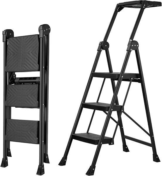 XinSunho Step Ladder Step Folding Iron with Handrail