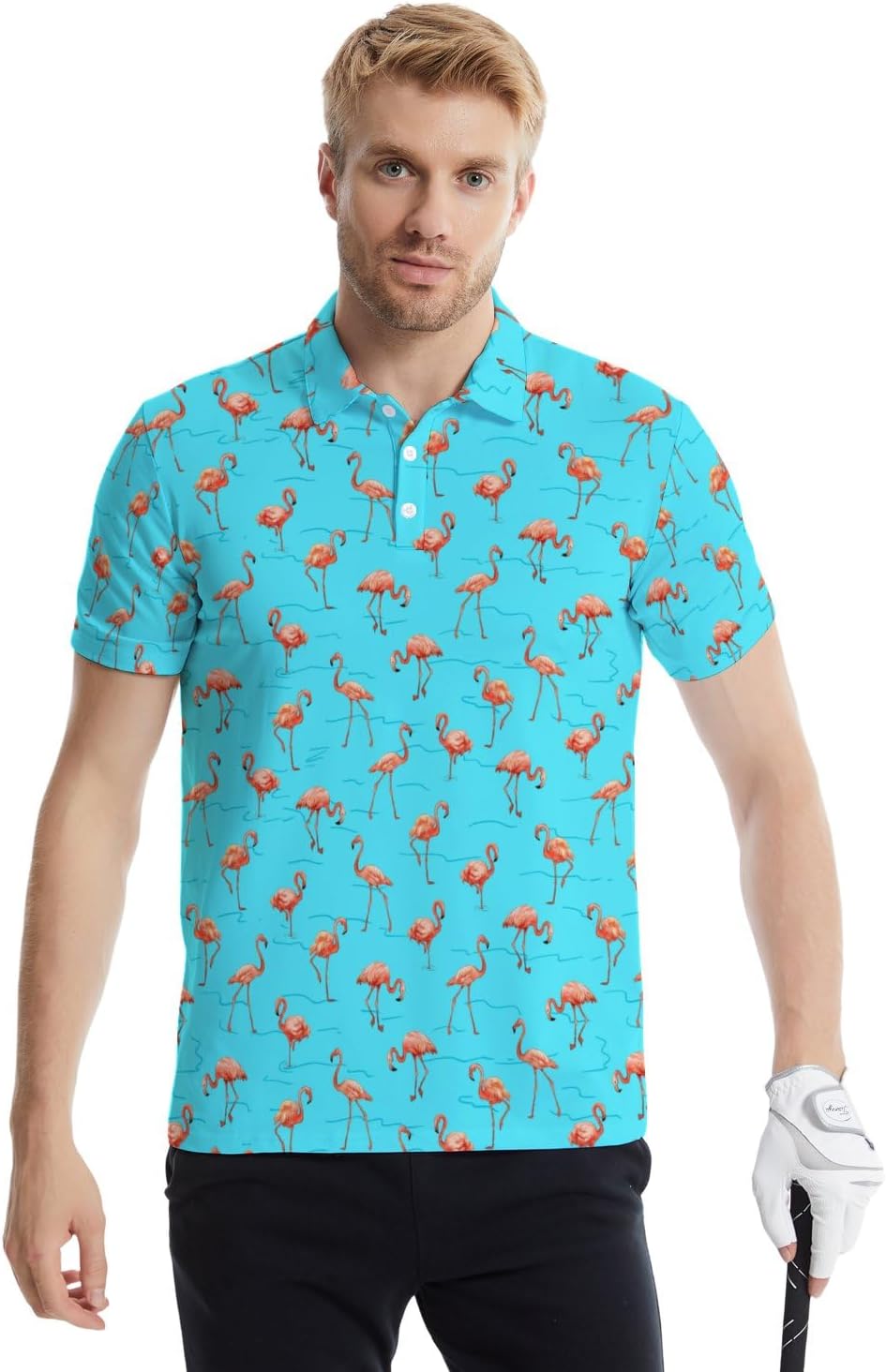 Mens Funny Polo Shirts, Short Sleeve Golf Shirts, Moisture Wicking Quick-Dry Business Casual Shirt for Men