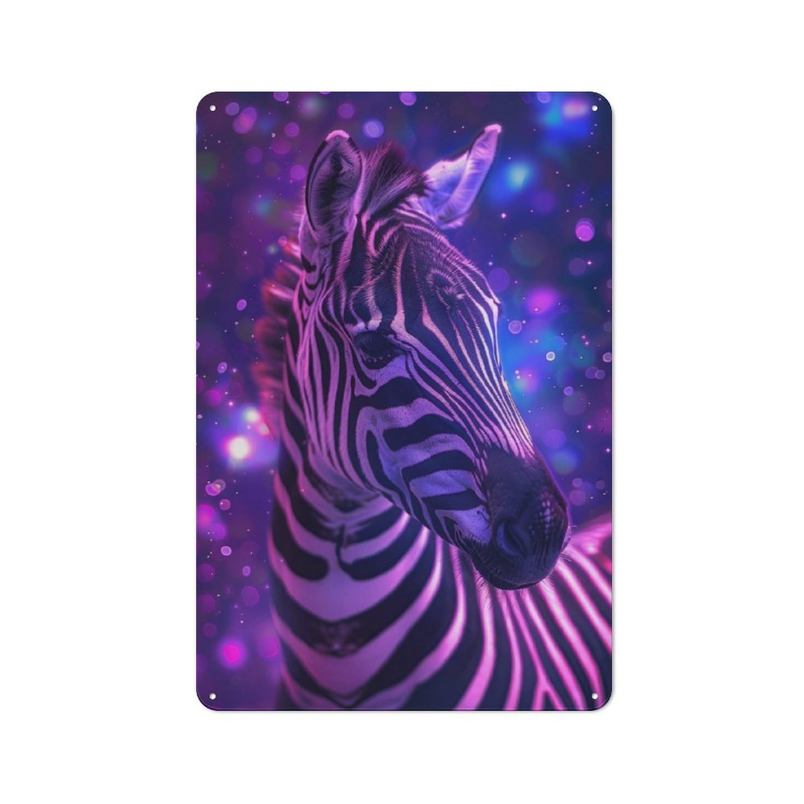 Junmoney Zebra Animal Space Vintage Tin Sign 30X20cm With For Guest Room Or Hallway, Suited To Wall Displays In Guest Rooms And Hallways