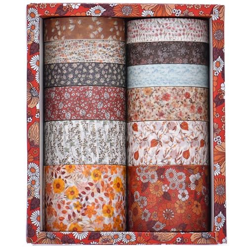 KAVI' S 12 Rotolo Petrolio Washi Tape Set Nastro Decorativo per Fai da Te, diari proiettili, pianificatori, Scrapbooking, Confezioni (forested Islet