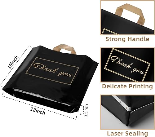 Miniatura 2 de Bolsas de agradecimiento, bolsas de plástico para compras de pequeñas empresas, bolsas de regalo extra gruesas a granel con asas para clientes