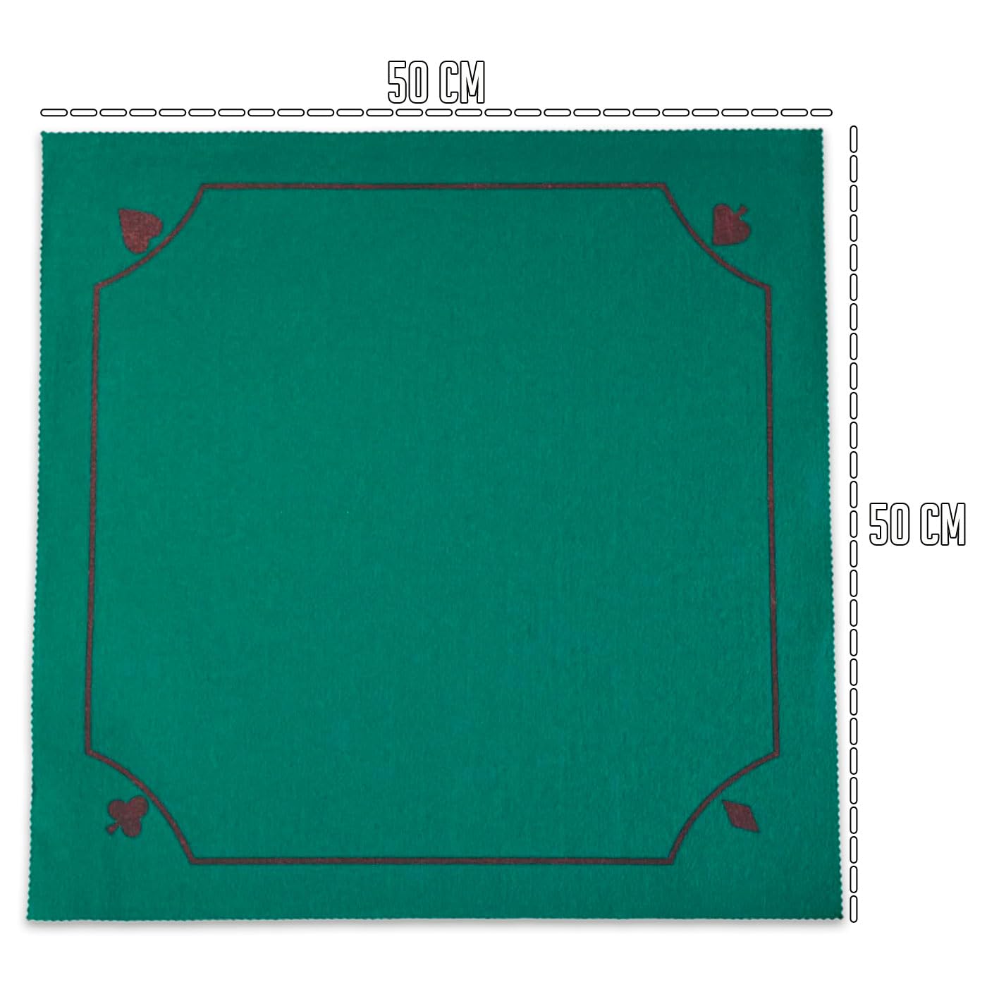 Acan Tradineur - Tapete para Juegos de Poker - Fabricado en Poliester - Ideal para trasladarlo a Cualquier Lugar - 50 x 50 cm - Color Verde