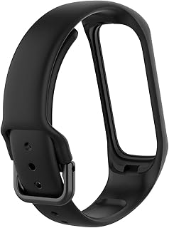 Pulseira de Substituição - Pulseira de Silicone Macio Compatível para Samsung Galaxy Fit 2 R220 Sports Bracelet Smart Band Substituição (Preto)