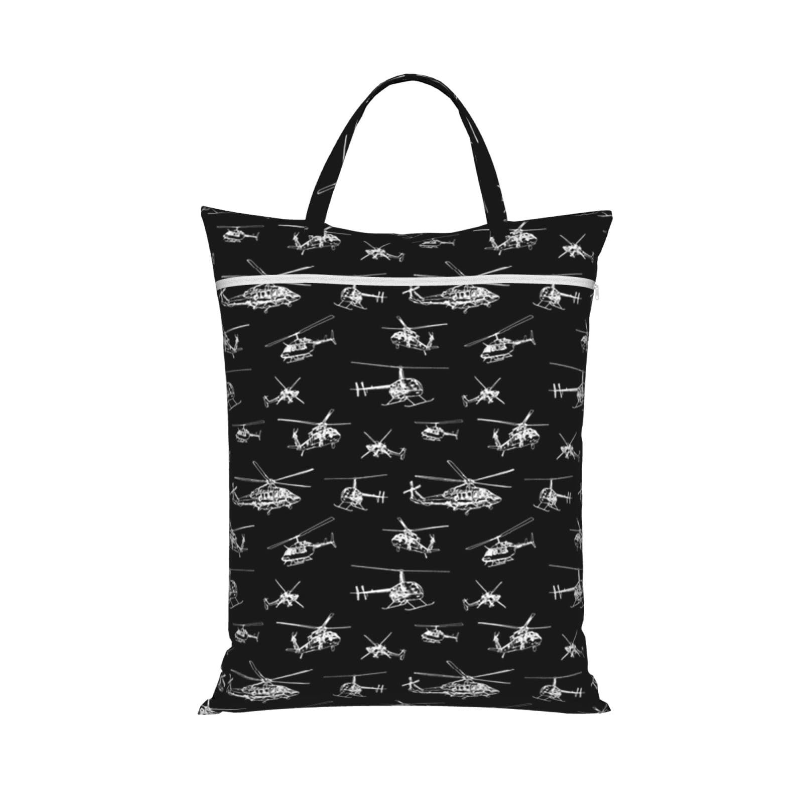 Yfsgdlbn 1 Pc Helicopter Printed Travel Dirty Laundry Bag Clothes Pack Storage Basket Bag