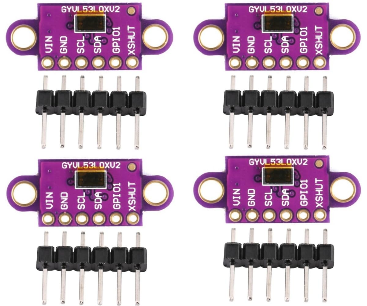 VL53L0X Time-of-Flight (ToF) Laser Ranging Sensor, 4PCS Breakout 940Nm -VL53L0XV2 Laser Flight Distance Measurement Sensor Module I2C IIC for Absolute Distance Measurement