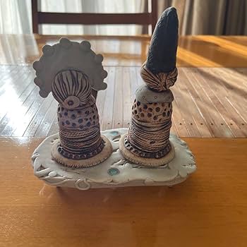 希少　陶芸作家　人気作家　鴨頭みどり　雛人形　台座付き　陶器　1点もの　2002 希少 陶芸作家 人気作家 鴨頭みどり 雛人形 台座付き 陶器 1点