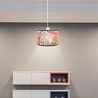 Vista 5 de Uonlytech Pantalla tejida de bambú de 11.81 pulgadas, pantalla de lámpara de mesa impresa para dormitorio, comedor, decoración rústica del hogar