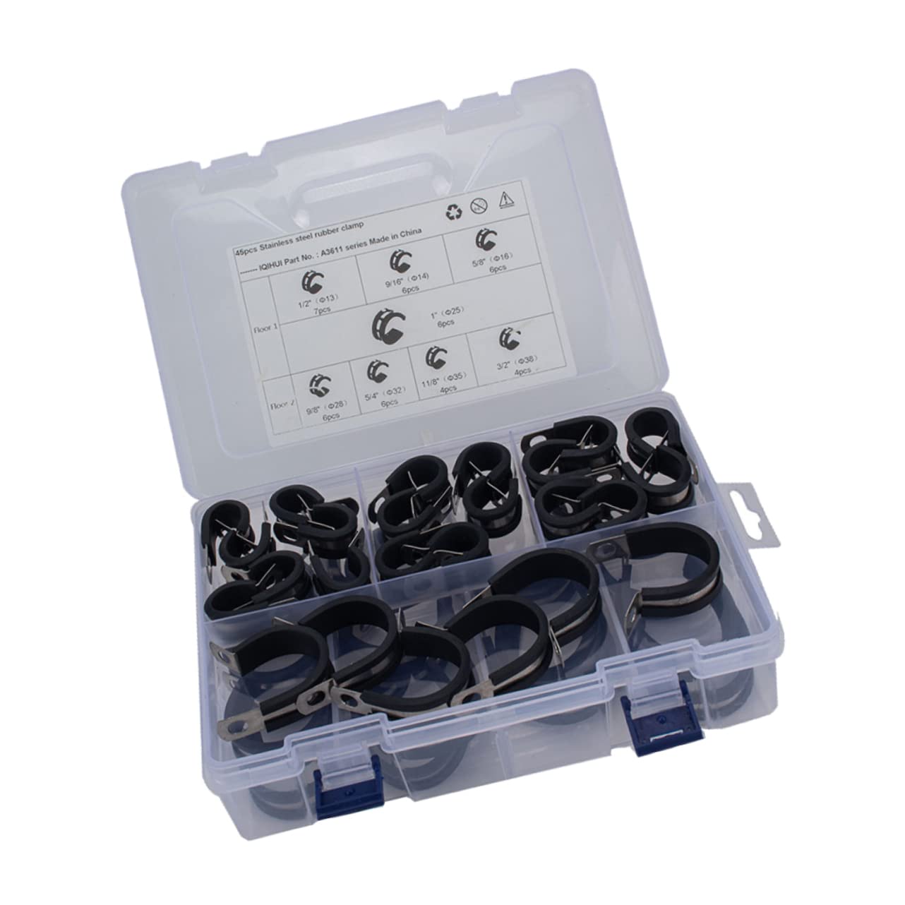 Collier de Serrage en Acier Inoxydable 45 Pièces, Pince de R