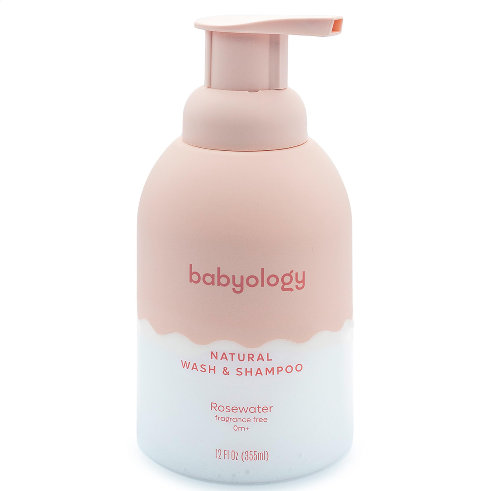 BabyologyAll Natural Baby Wash and Shampoo - 100% Edible Ingredients - with Organic Rose Water (Unscented) - 13,52 FL OZ - Good for Sensitive Skin - Non Toxic - Tear Free (Scents & Packs Vary)