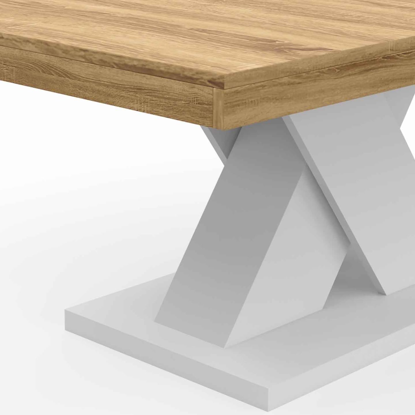 IDMarket - Mesa de Centro Alicia Tablero de Madera y Pie X Blanco