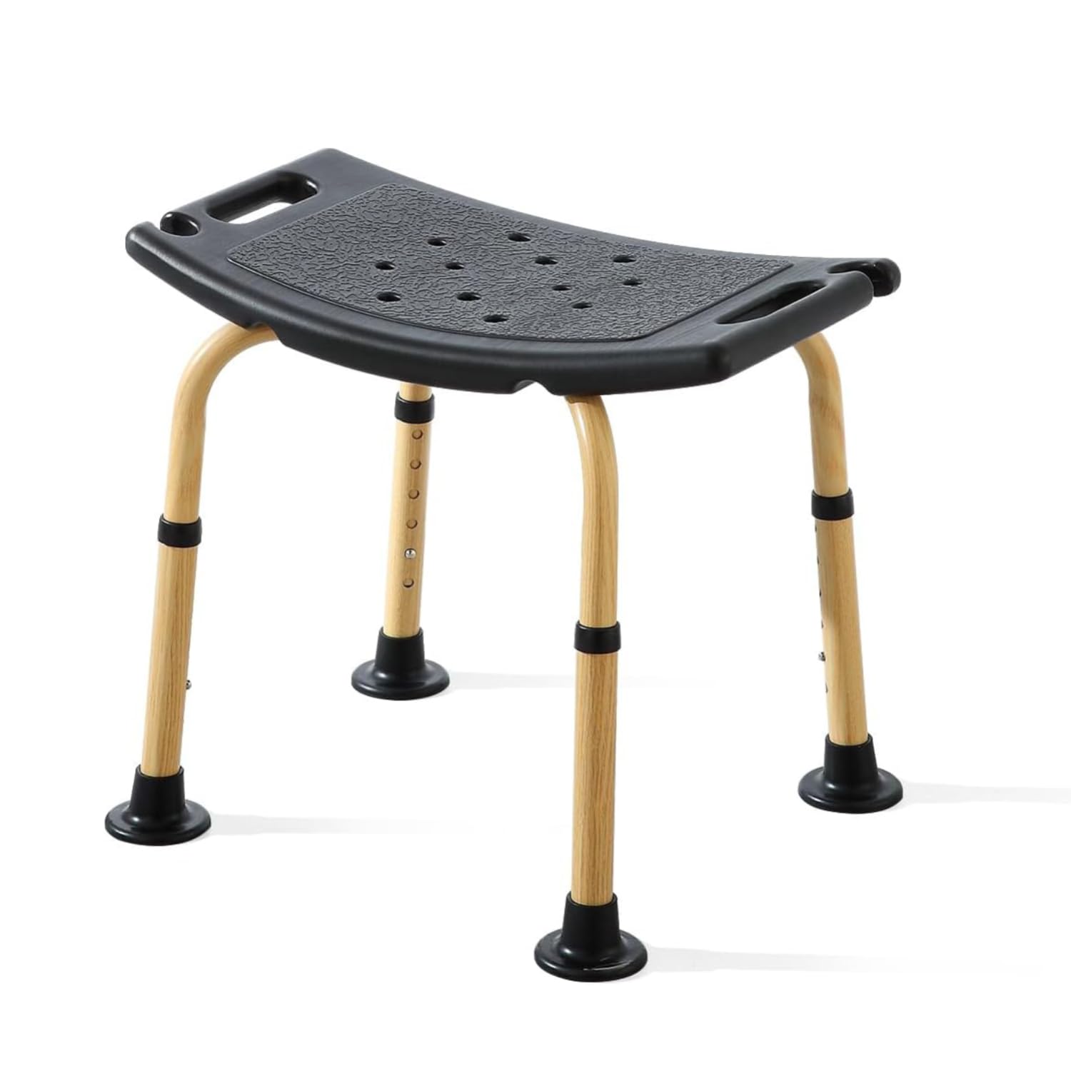 NEWFUN Taburete Ducha para Mayores，Taburete de Ducha，Taburete Ducha, Silla de Ducha Antideslizante y Regulable en Altura, Taburete de Ducha Antideslizante, Montaje Sin Herramientas, 150 KG